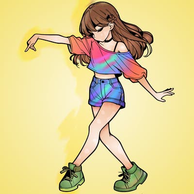 realistic girl danceing