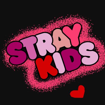 bubble letters saying stray kids