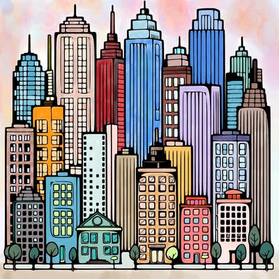 a city with skyscrapers