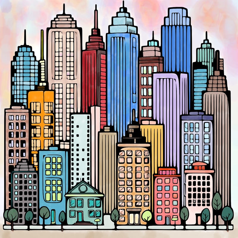 a city with skyscrapers