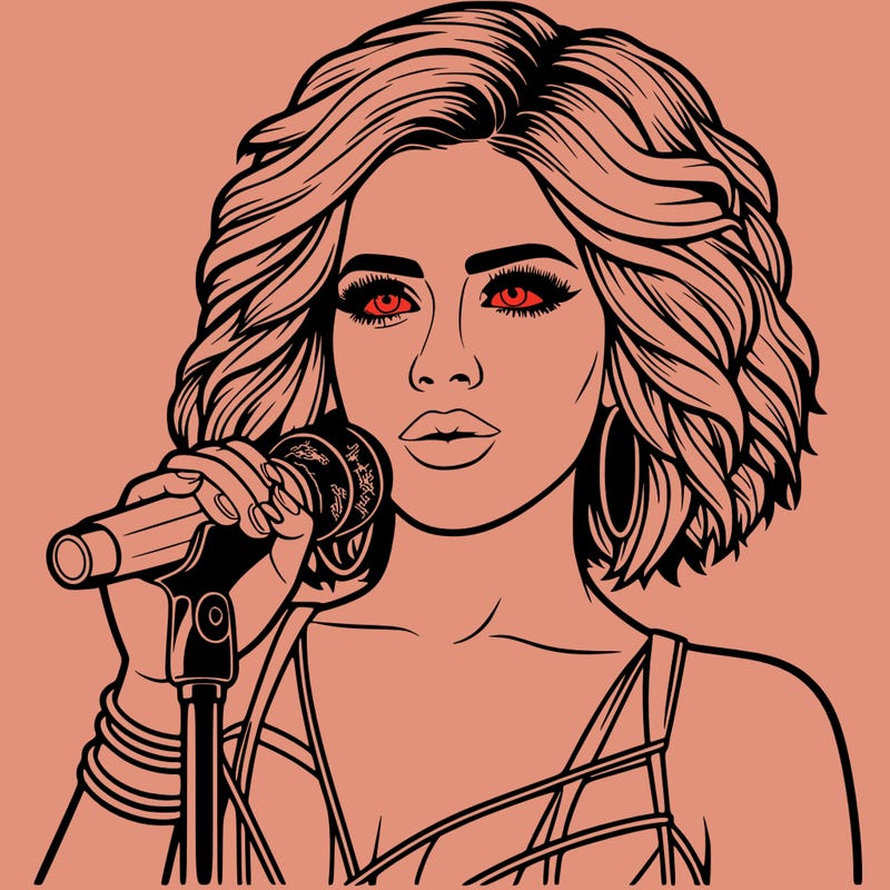 realistic looking female singer