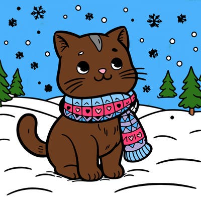 cat in the snow