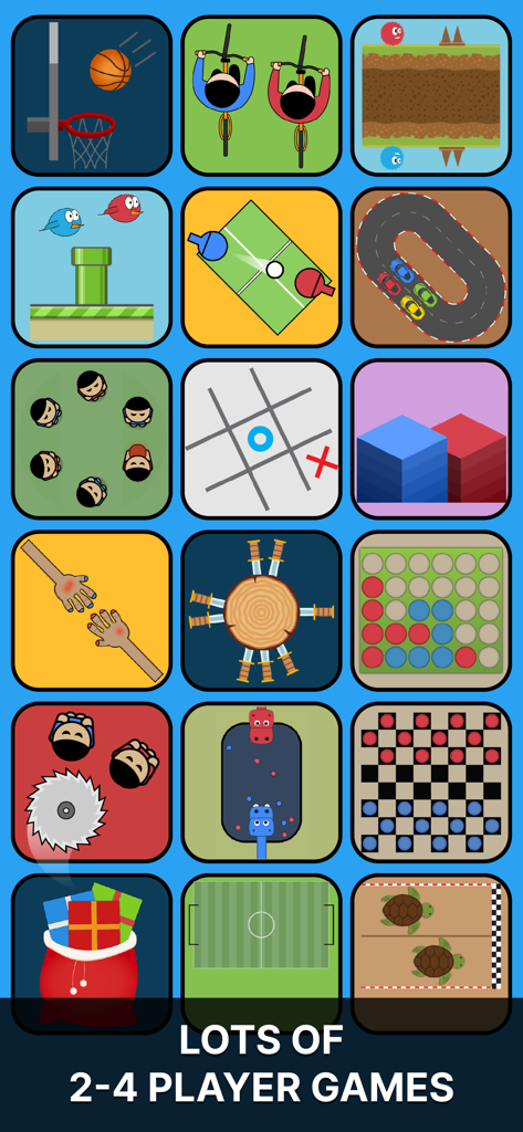 Una colección de varios mini-juegos para 2 a 4 jugadores disponibles en la aplicación