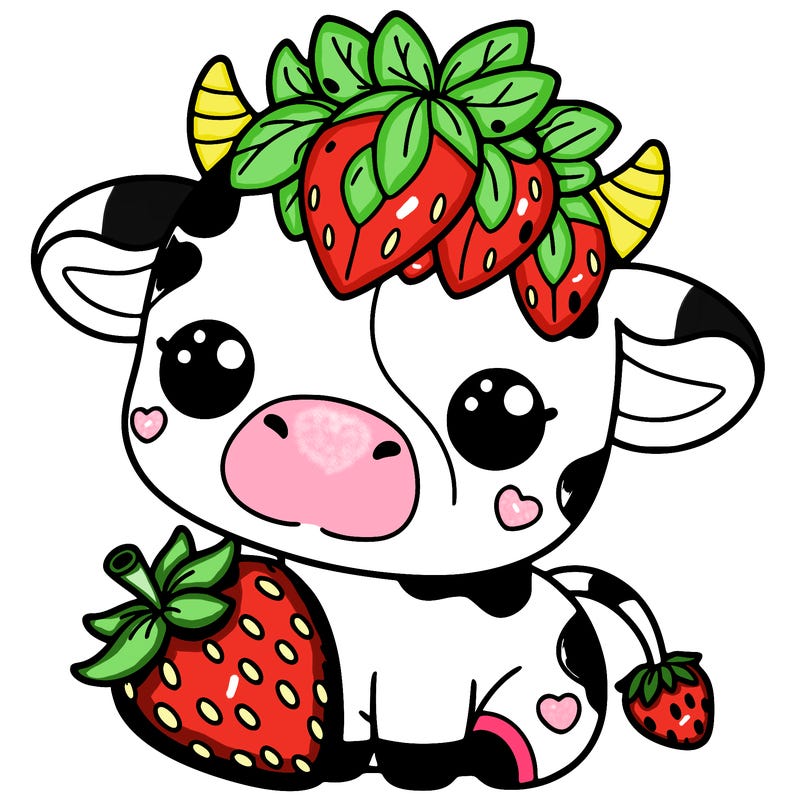 cute strawberry cow