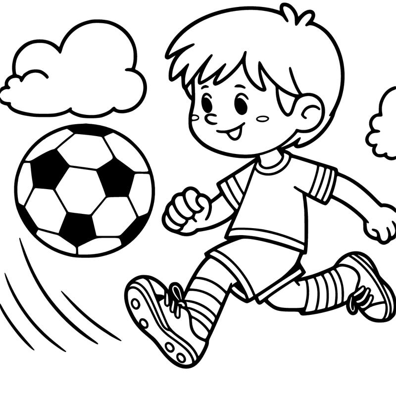 boy playing soccer