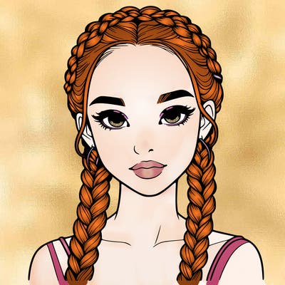realistic girl with braids