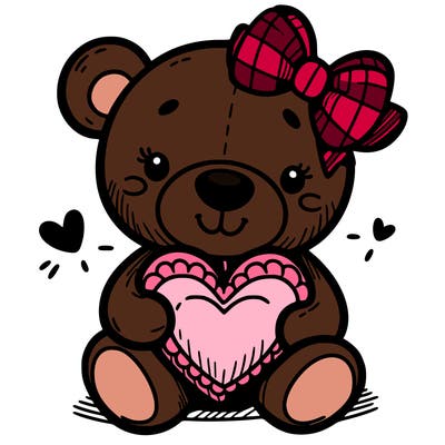 teddy bear hugging a heart