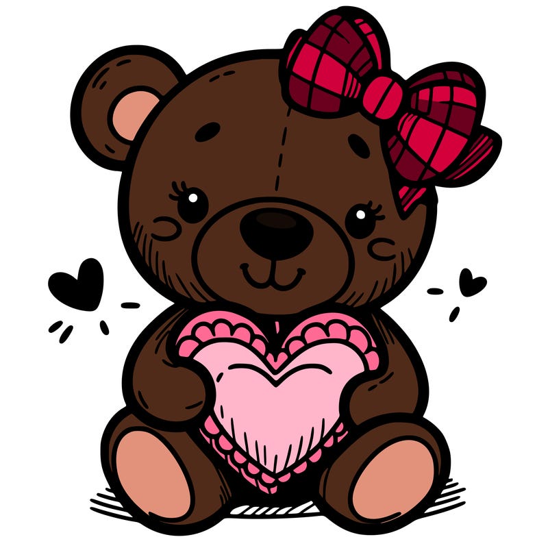 teddy bear hugging a heart