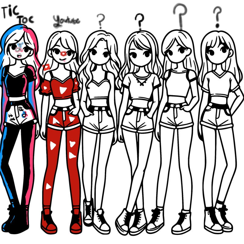 a group of girls wearing crop tops and shorts