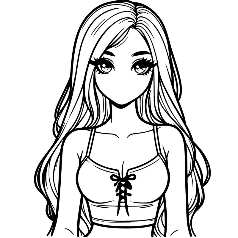 realistic girl in a cute crop top