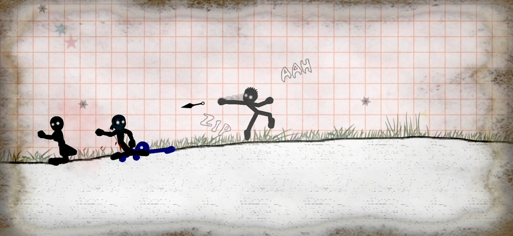 Ragdoll Fists - Stickman characters engaging in physics-based martial arts combat on a grid paper background.