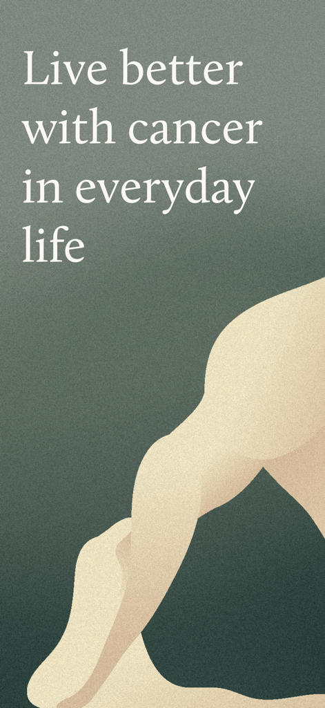 Écran d'introduction de l'application Resilience Care avec le texte "Mieux vivre le cancer au quotidien"