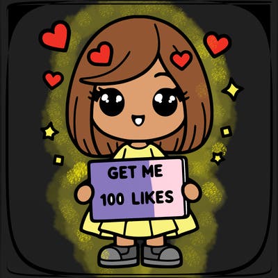 a girl with a sign that says get me 100 likes