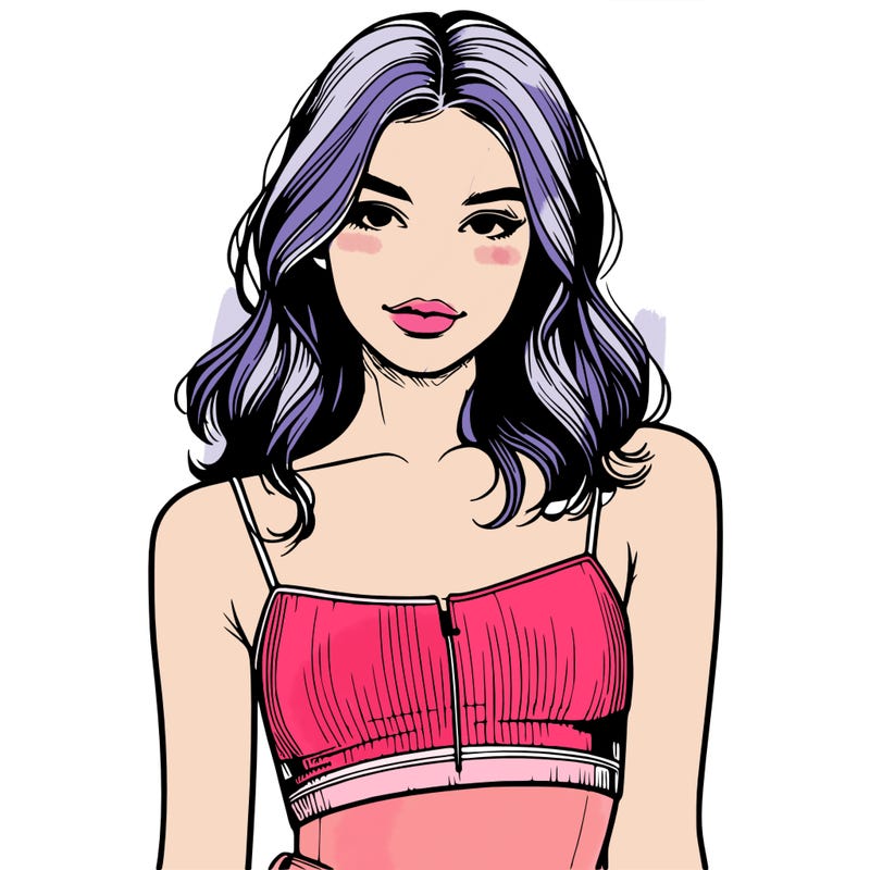 realistic girl with crop top