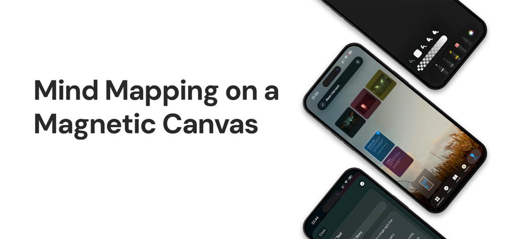 Xified Personal Dashboard - Visual mind mapping on a magnetic canvas in the Xified Personal Dashboard app