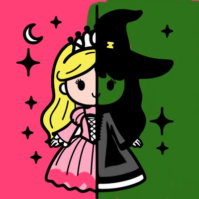 split princess and witch