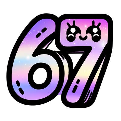 the numbers 67