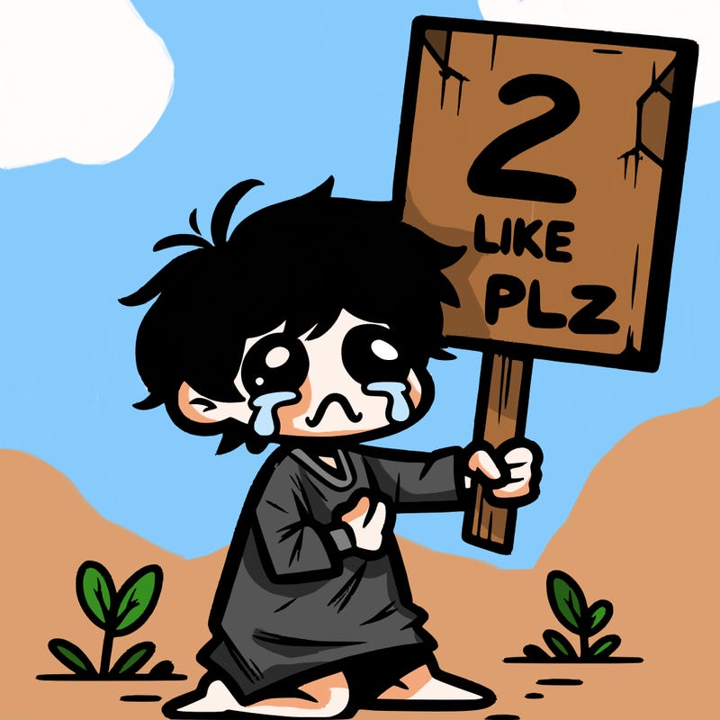 small poor toddler crying with sign that says 2 like plz