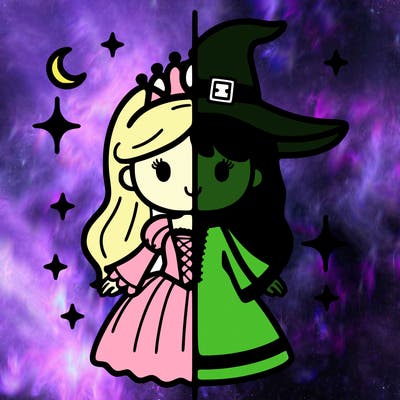 split princess and witch