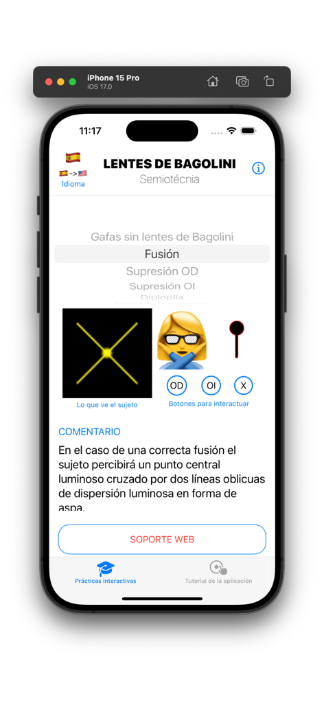 Bagolini Test - Bagolini Test app interface for vision simulation practice