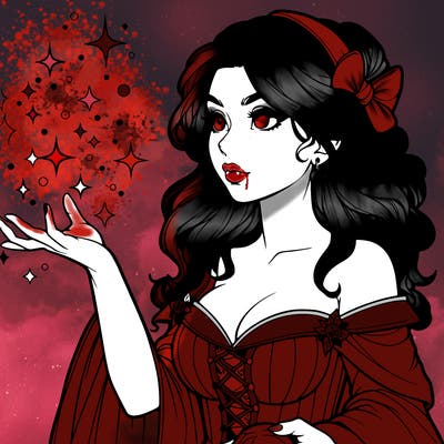 realistic women sorcerer using magic