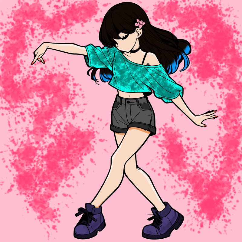 realistic girl danceing