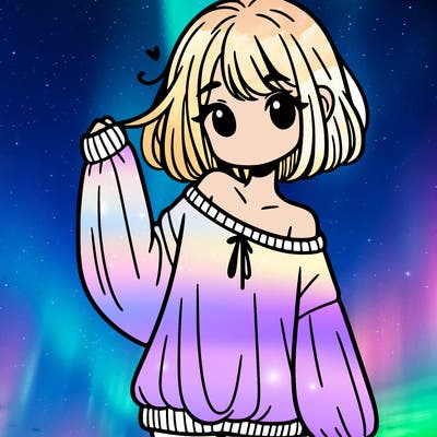 girl in baggy sweater hanging off her shoulder