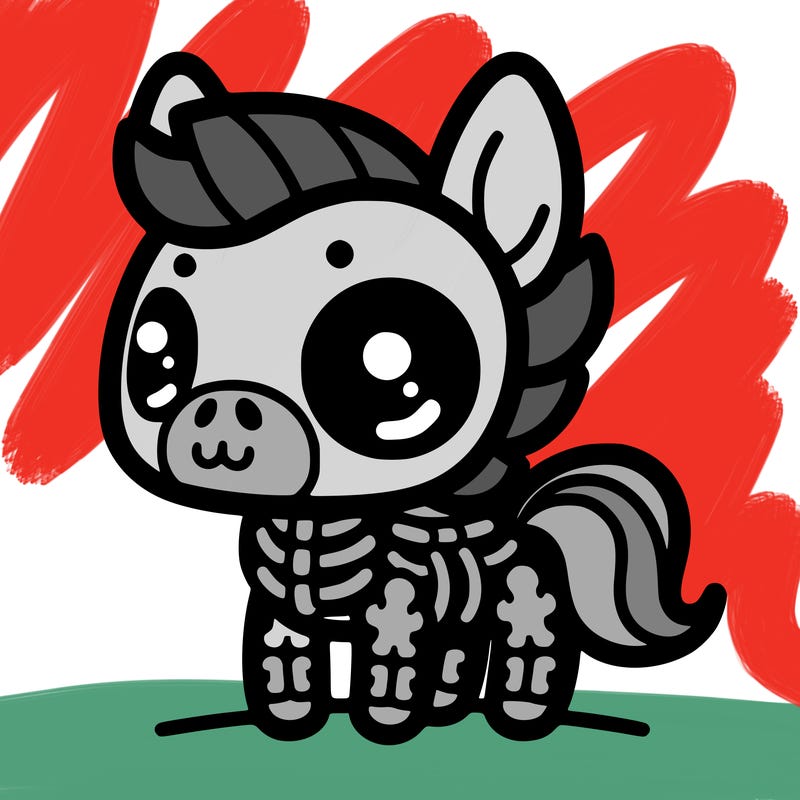 skeleton horse cute