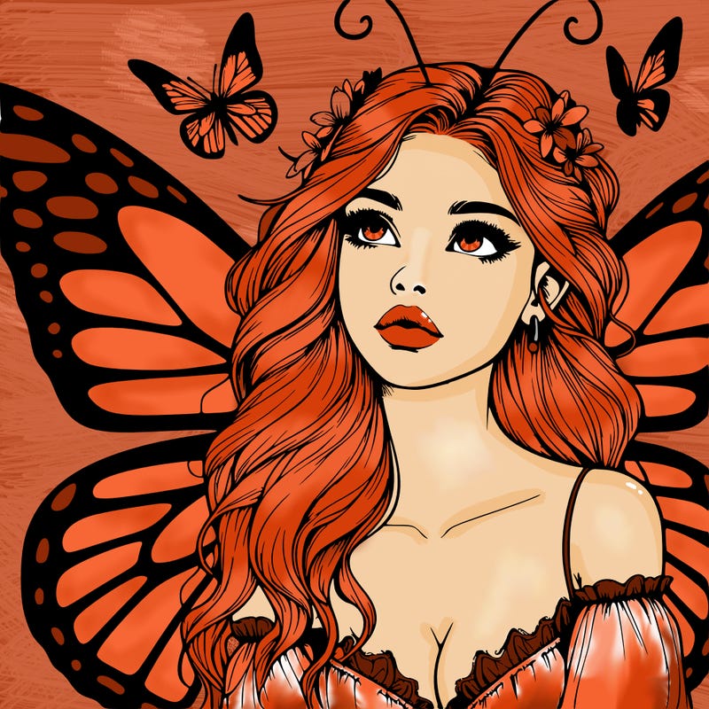 butterfly fairy realistic girl