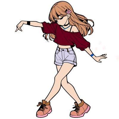 realistic girl danceing