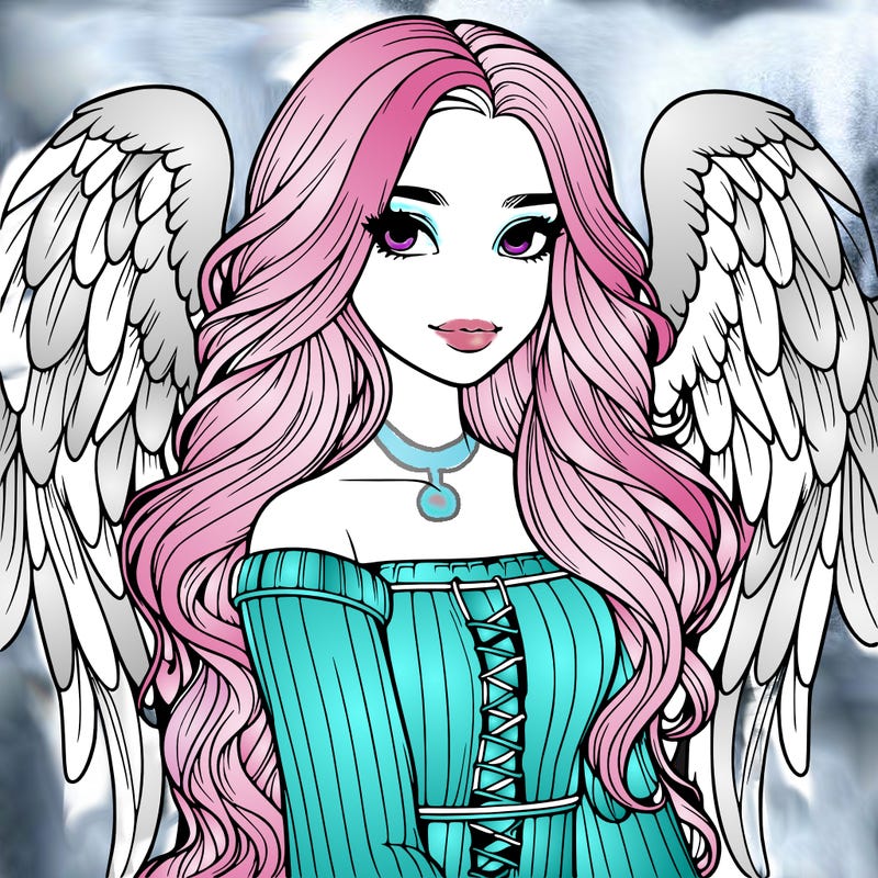 realistic girl with wings