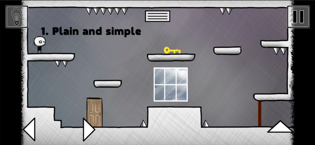 Gameplay screenshot of the first level in the minimalist indie puzzle game That Level Again 2.