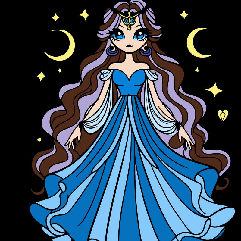 mystical girl with glamorous dress