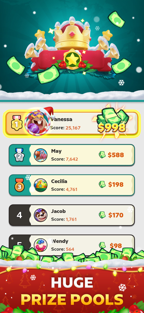 Solitaire Infinite: Win Cash - Bestenliste mit den Top-Spielern und Geldpreisen in Solitaire Infinite