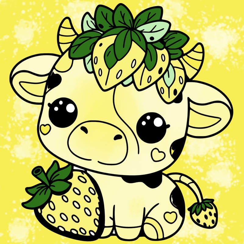 cute strawberry cow