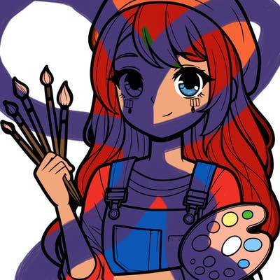 a teenage painter girl