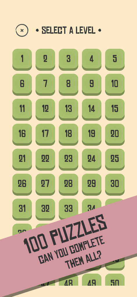 • zenku • - Level selection screen in Zenku puzzle game showing a grid of numbered levels