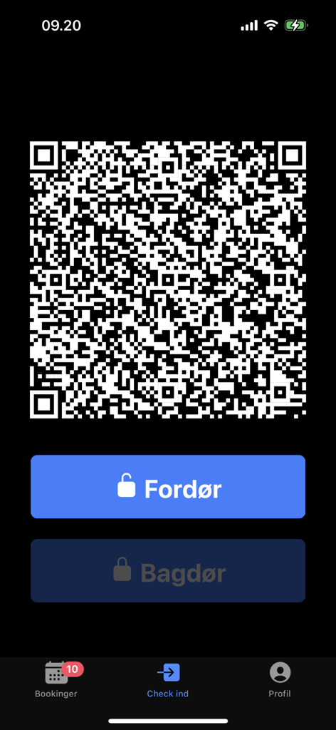 EasyMe - QR code and door control interface for facility check-in in the EasyMe app