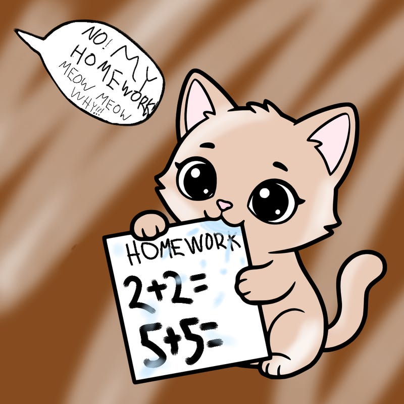 a small cat with a blank sheet of paper in its hand. the cat is sooooooo cute!