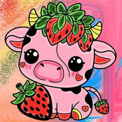 cute strawberry cow