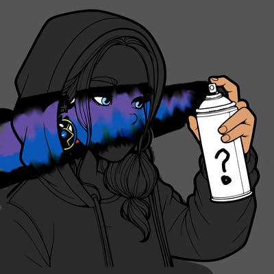 a realistic girl, spray painting