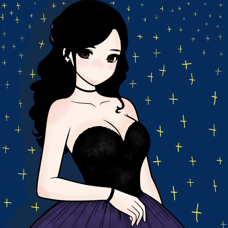 realistic girl in prom dress