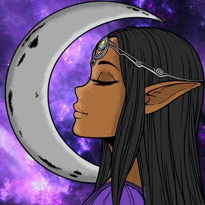 a realistic moon elf