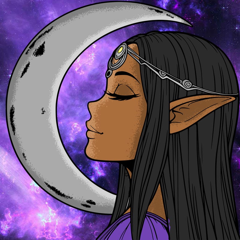 a realistic moon elf