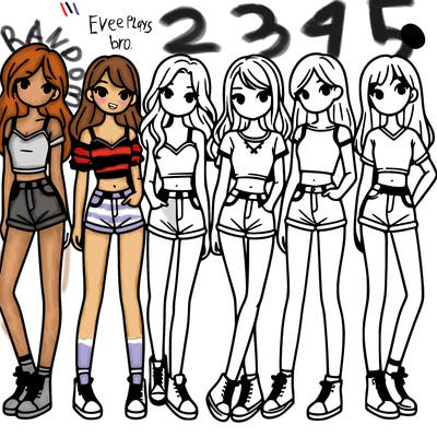 a group of girls wearing crop tops and shorts