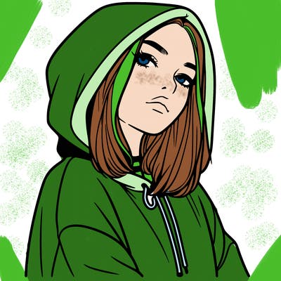a realistic girl in a hoodie