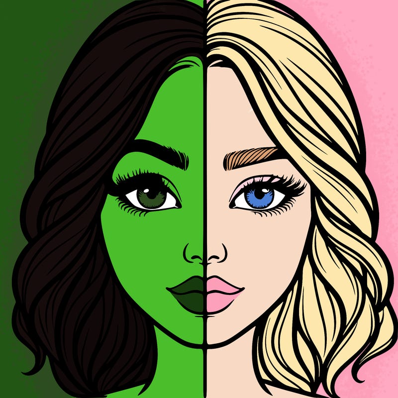 realistic girl split half