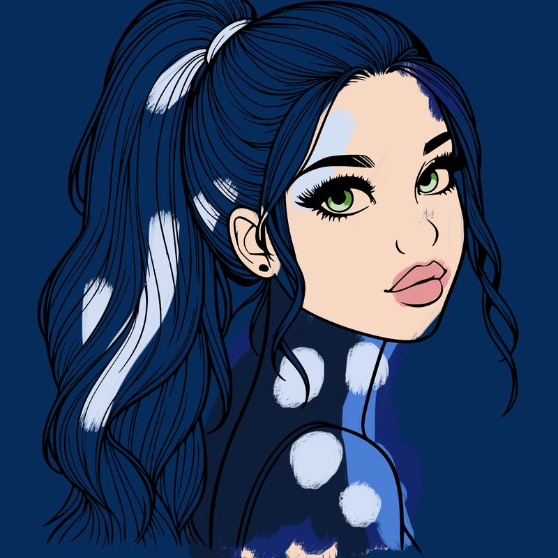 realistic pretty girl with high pony tail