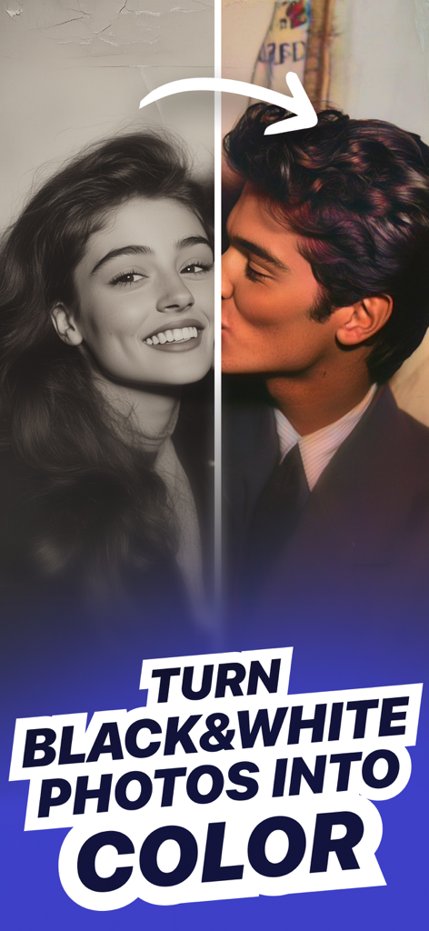 Colorize Black & White Photo - Before and after comparison of a vintage photo restored with color