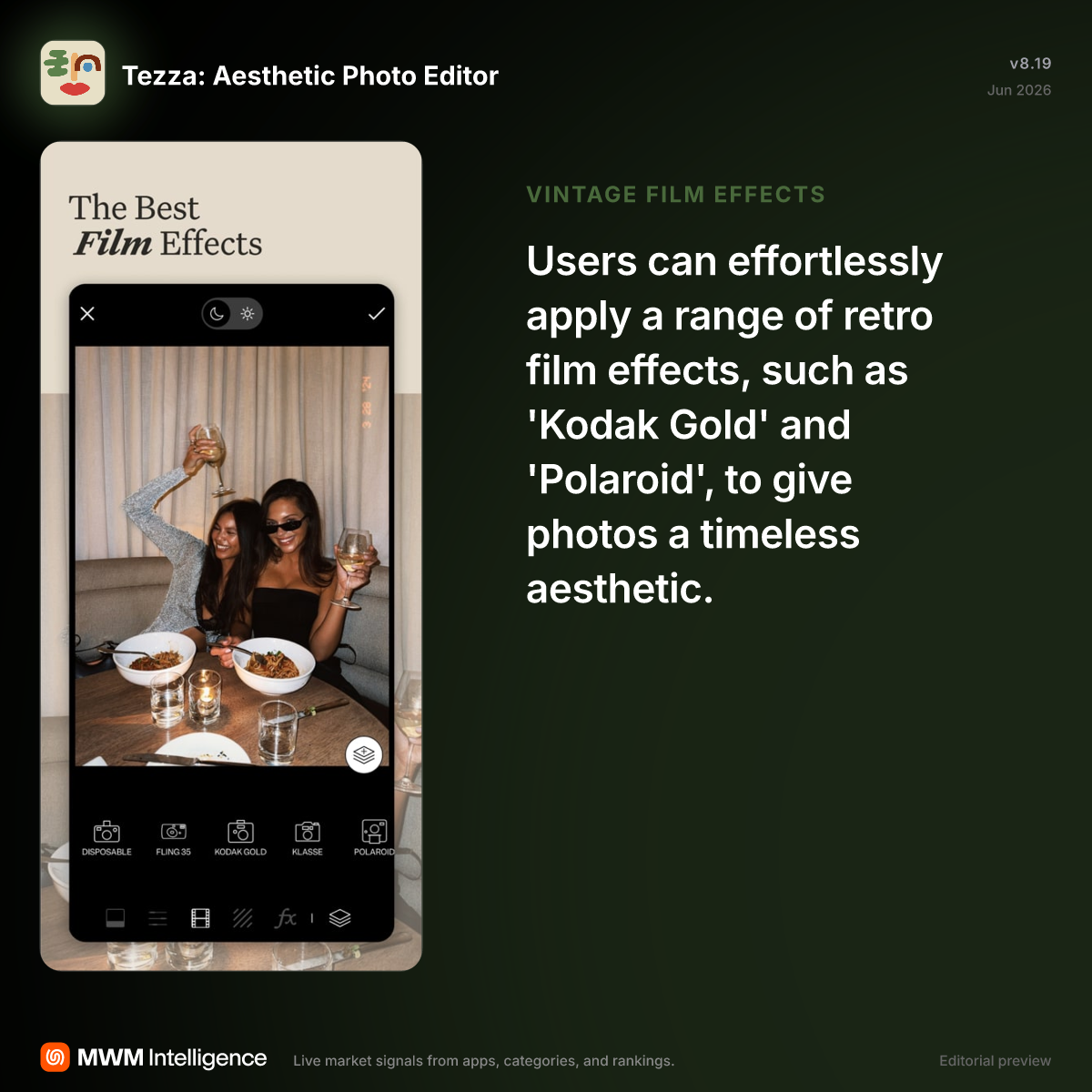 Tezza: Aesthetic Photo Editor - Photo & Video App | MWM